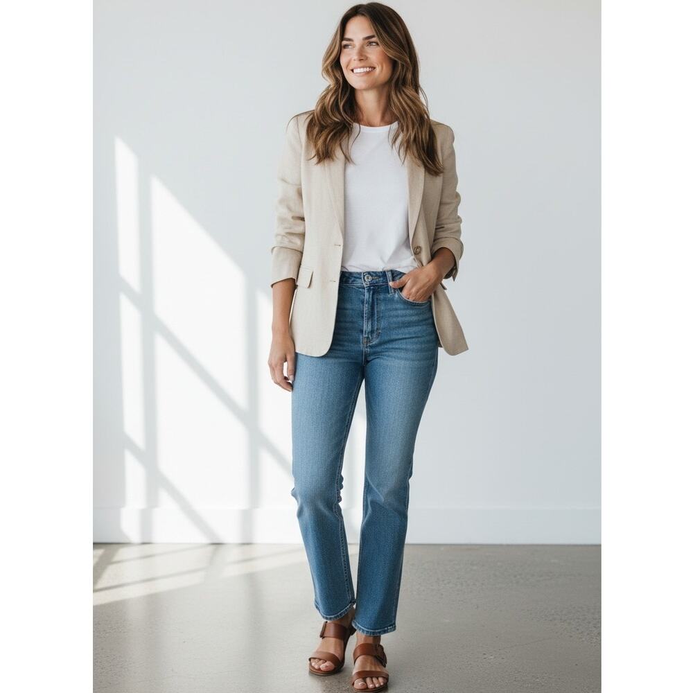 Talbots Collection Italian Fabric Khaki Blazer Jacket Sz 10